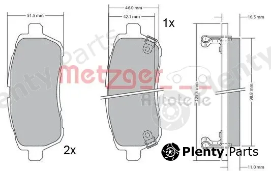 Metzger 1170017 — Brake Pad Set, disc brake
