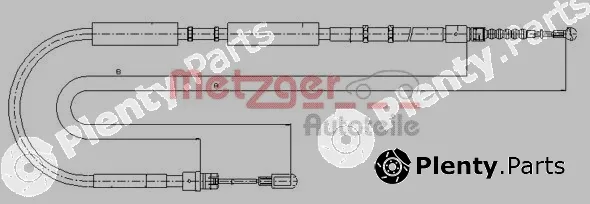 Metzger 10.7536 — Cable Pull, parking brake