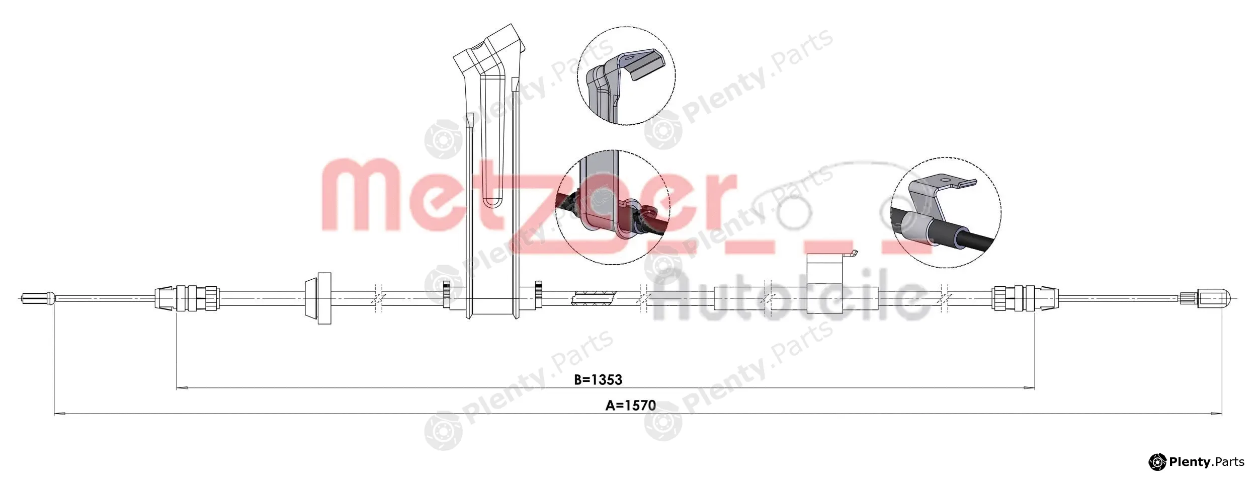 Metzger 1.FO002 — Cable Pull, parking brake