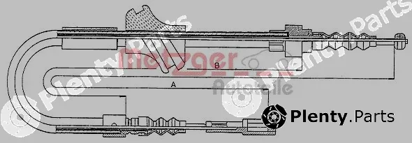 Metzger 10.7542 — Cable Pull, parking brake