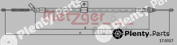 Metzger 17.0317 — Cable Pull, parking brake