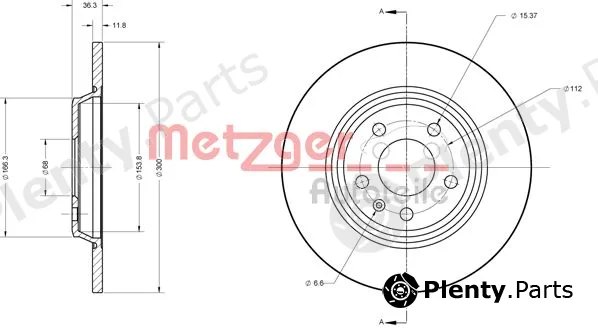 Metzger 6110125 — Brake Disc GREENPARTS