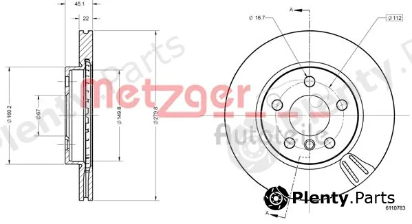 Metzger 6110783 — Brake Disc GREENPARTS