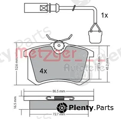 Metzger 1170174 — Brake Pad Set, disc brake