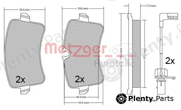 Metzger 1170688 — Brake Pad Set, disc brake GREENPARTS