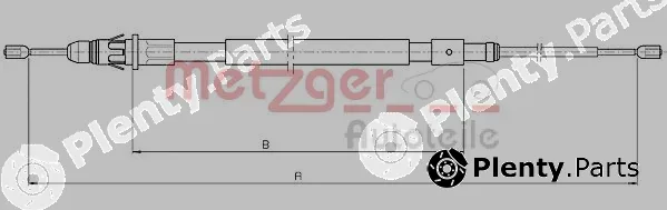 Metzger 10.4717 — Cable Pull, parking brake