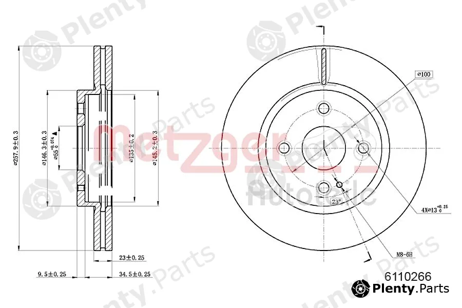 Metzger 6110266 — Brake Disc
