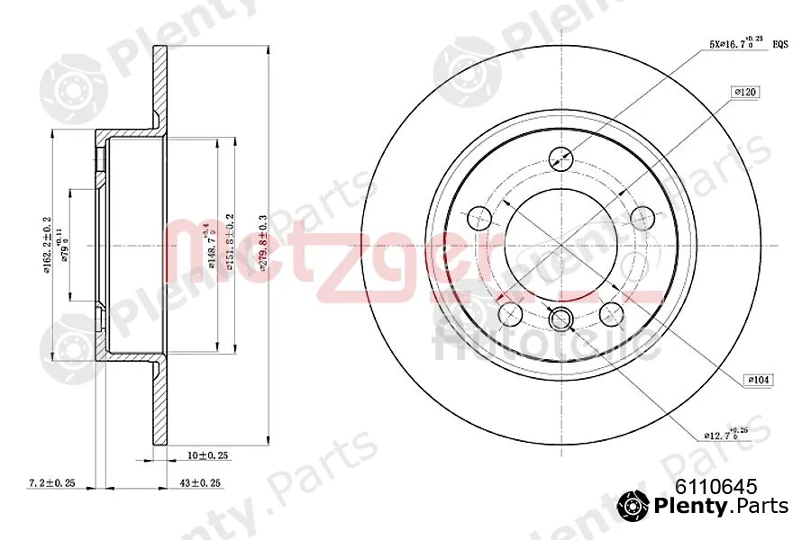 Metzger 6110645 — Brake Disc