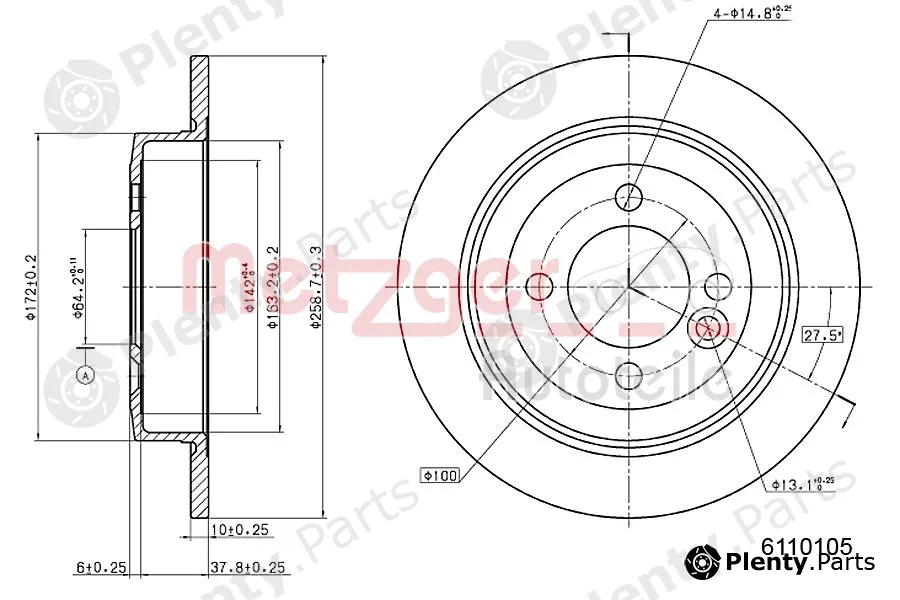Metzger 6110105 — Brake Disc