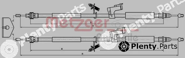 Metzger 10.5368 — Cable Pull, parking brake