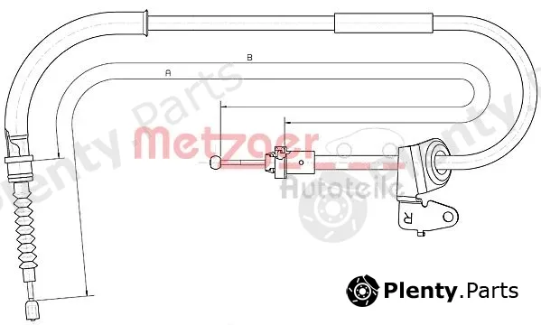 Metzger 10.4304 — Cable Pull, parking brake