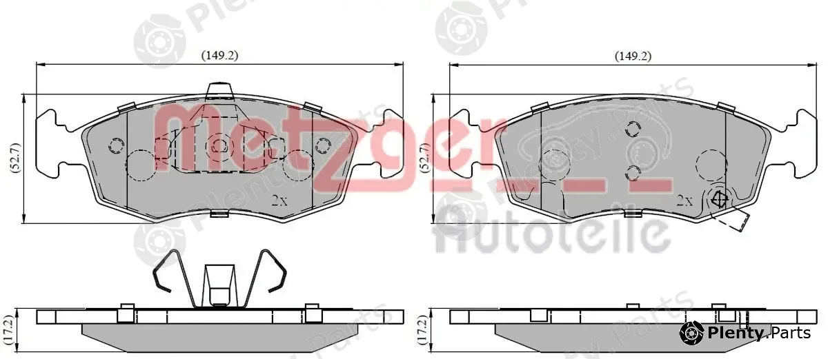 Metzger 1170822 — Brake Pad Set, disc brake GREENPARTS