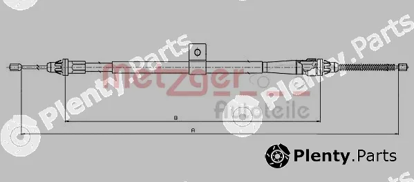 Metzger 17.0008 — Cable Pull, parking brake