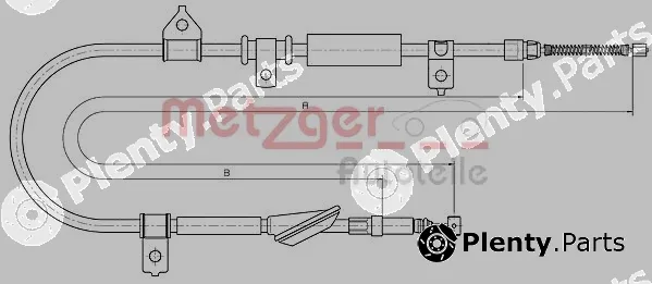 Metzger 10.5237 — Cable Pull, parking brake