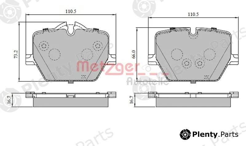 Metzger 1170951 — Brake Pad Set, disc brake GREENPARTS