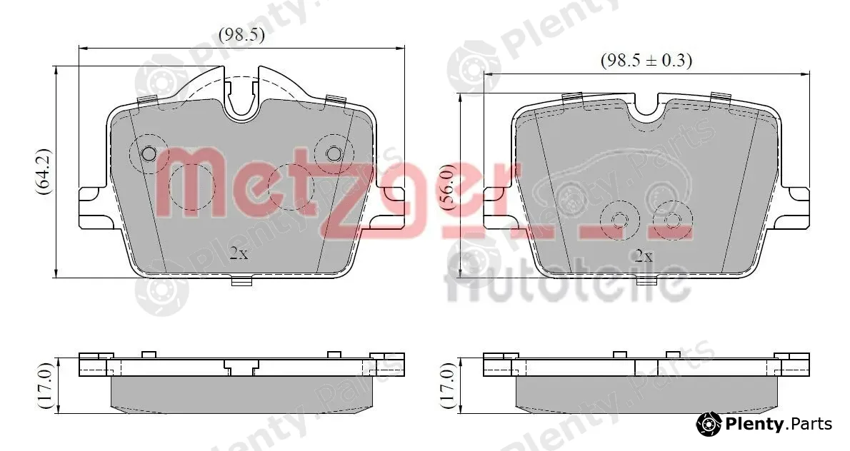 Metzger 1170958 — Brake Pad Set, disc brake GREENPARTS
