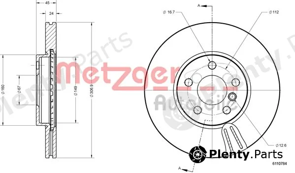 Metzger 6110784 — Brake Disc