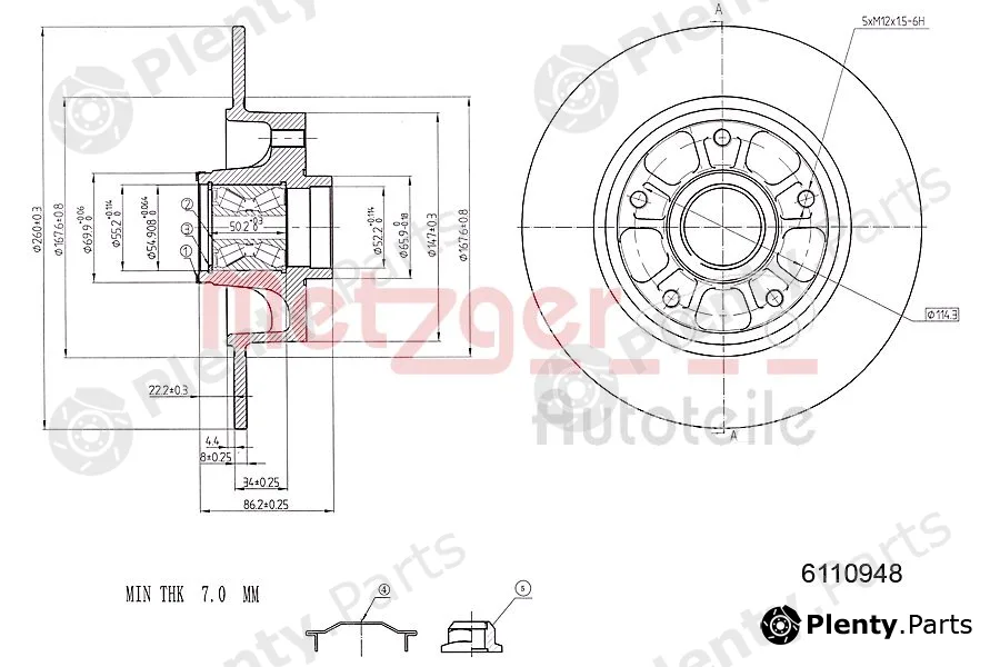 Metzger 6110948 — Brake Disc