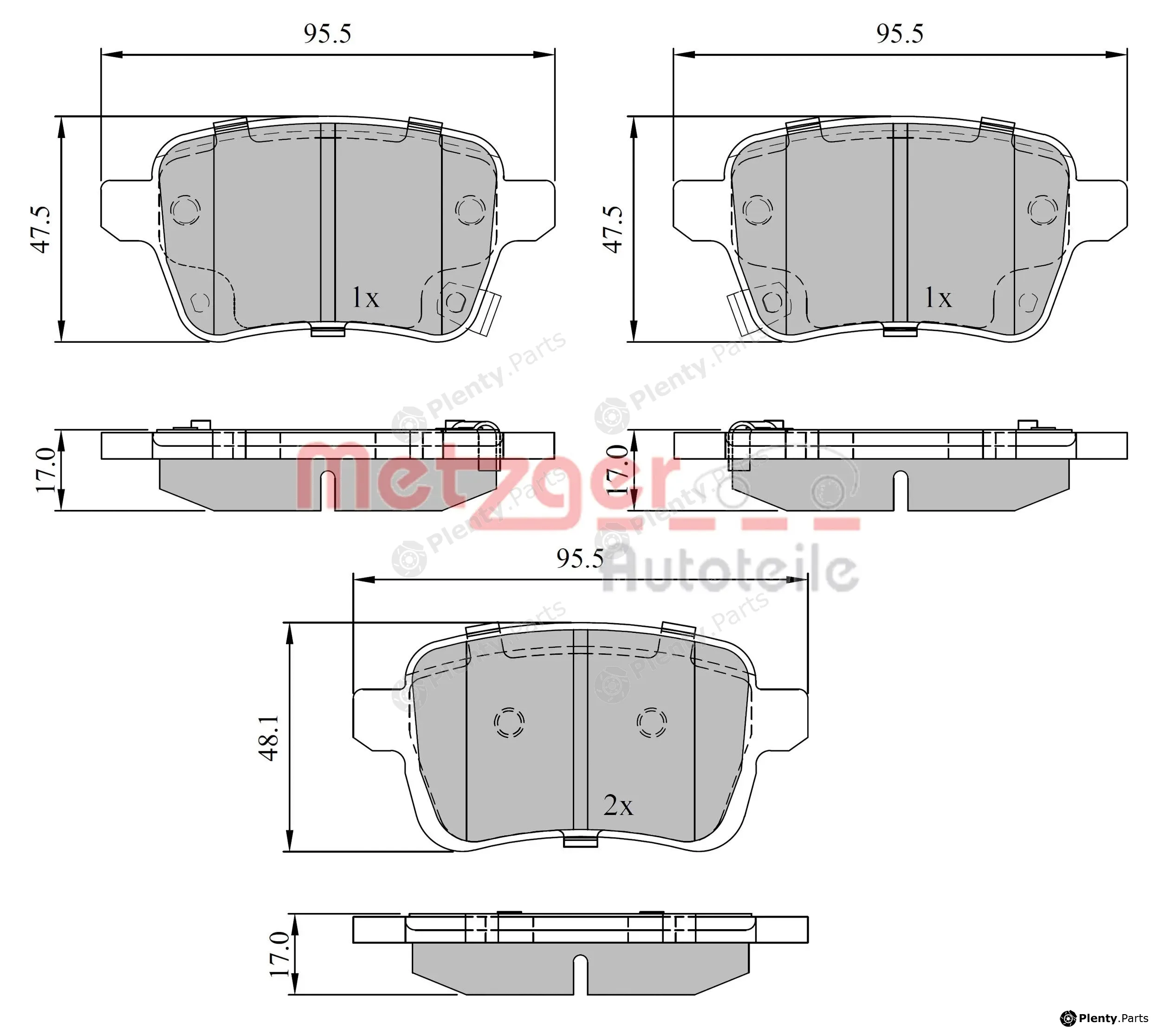 Metzger 1170842 — Brake Pad Set, disc brake