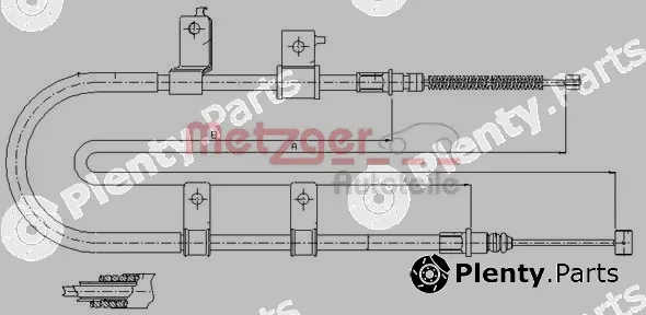 Metzger 17.3505 — Cable Pull, parking brake