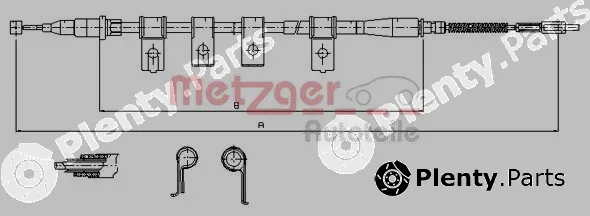 Metzger 17.3503 — Cable Pull, parking brake
