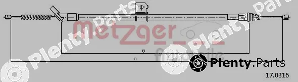 Metzger 17.0316 — Cable Pull, parking brake