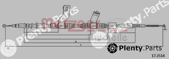 Metzger 17.3514 — Cable Pull, parking brake