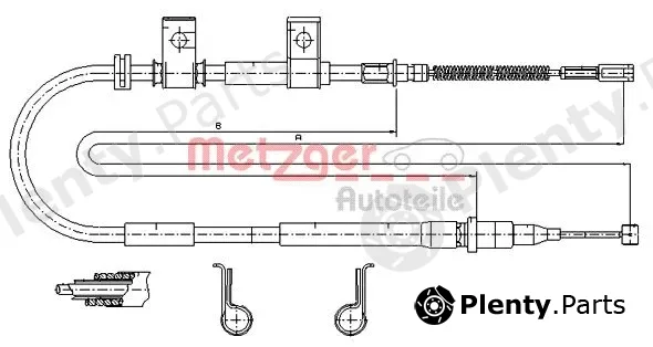 Metzger 17.3502 — Cable Pull, parking brake