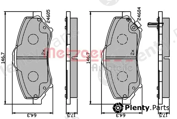 Metzger 1170883 — Brake Pad Set, disc brake