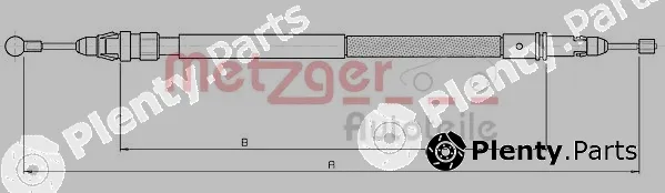 Metzger 10.4738 — Cable Pull, parking brake