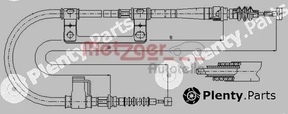 Metzger 17.0579 — Cable Pull, parking brake
