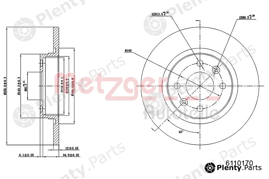 Metzger 6110170 — Brake Disc GREENPARTS
