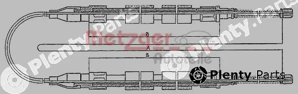 Metzger 10.741 — Cable Pull, parking brake