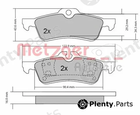 Metzger 1170154 — Brake Pad Set, disc brake