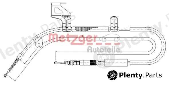 Metzger 10.7586 — Cable Pull, parking brake