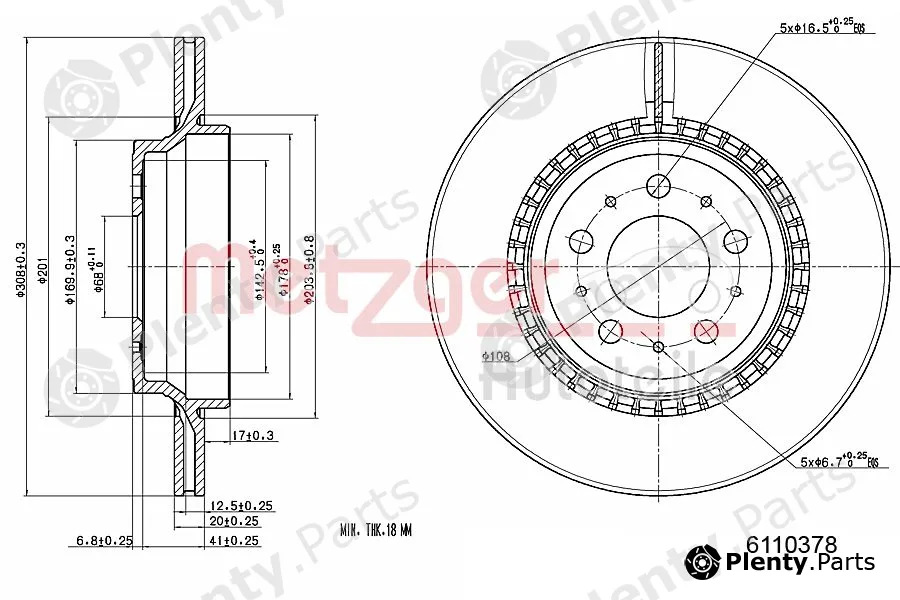 Metzger 6110378 — Brake Disc GREENPARTS
