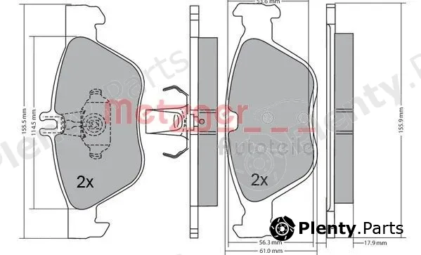Metzger 1170162 — Brake Pad Set, disc brake
