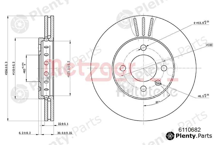 Metzger 6110682 — Brake Disc GREENPARTS