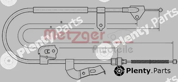 Metzger 10.4511 — Cable Pull, parking brake