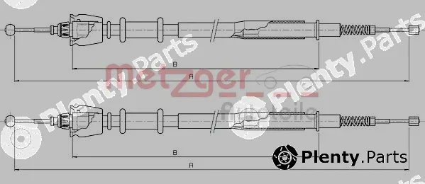 Metzger 10.5235 — Cable Pull, parking brake