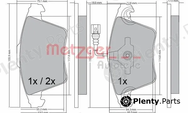 Metzger 1170422 — Brake Pad Set, disc brake