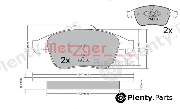 Metzger 1170409 — Brake Pad Set, disc brake