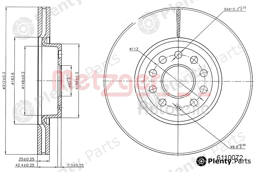 Metzger 6110072 — Brake Disc GREENPARTS