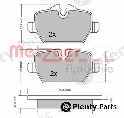 Metzger 1170052 — Brake Pad Set, disc brake
