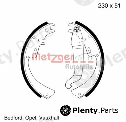 Metzger MG109 — Brake Shoe Set