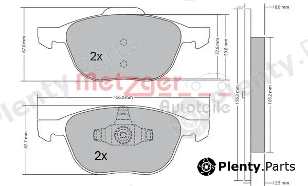 Metzger 1170008 — Brake Pad Set, disc brake GREENPARTS