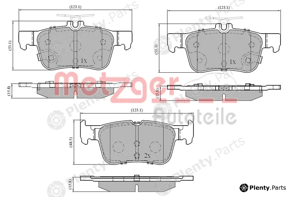 Metzger 1170827 — Brake Pad Set, disc brake GREENPARTS