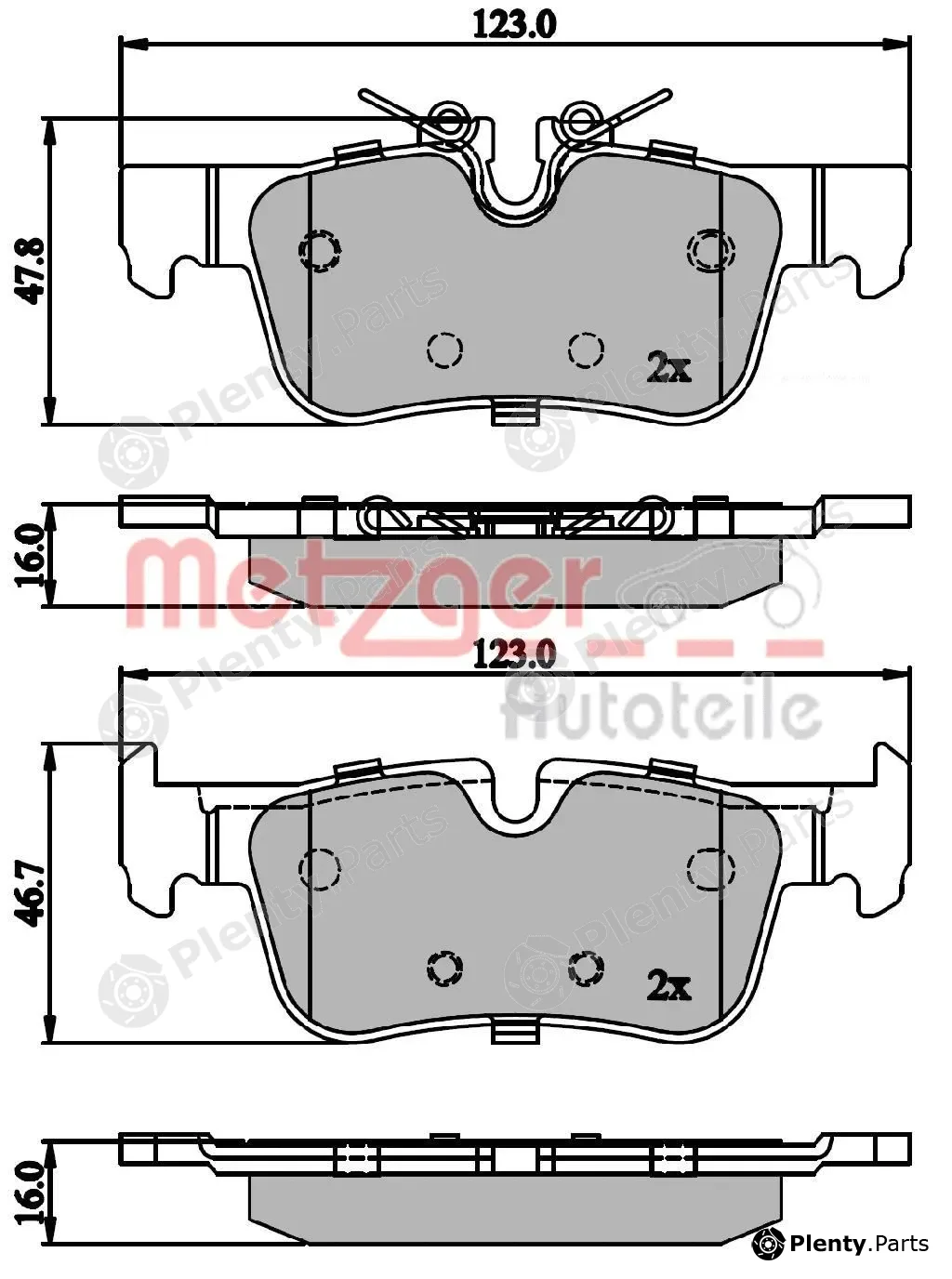 Metzger 1170846 — Brake Pad Set, disc brake GREENPARTS