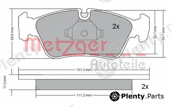 Metzger 1170019 — Brake Pad Set, disc brake