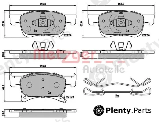 Metzger 1170878 — Brake Pad Set, disc brake